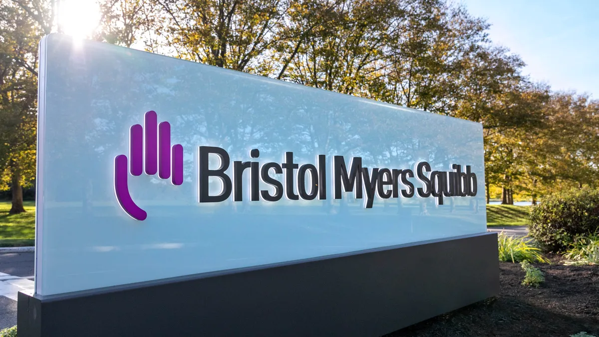 Exterior sign of Bristol-Myers Squibb