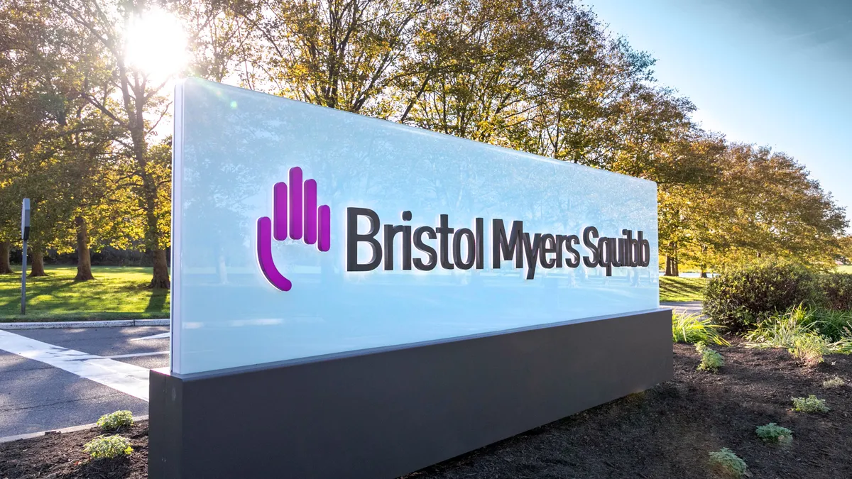 Exterior sign of Bristol-Myers Squibb