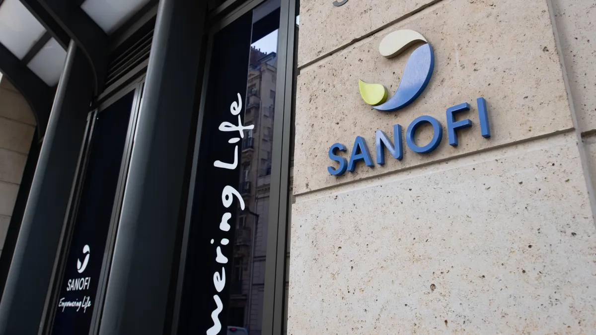 A photo of Sanofi headquarters in Paris, France.